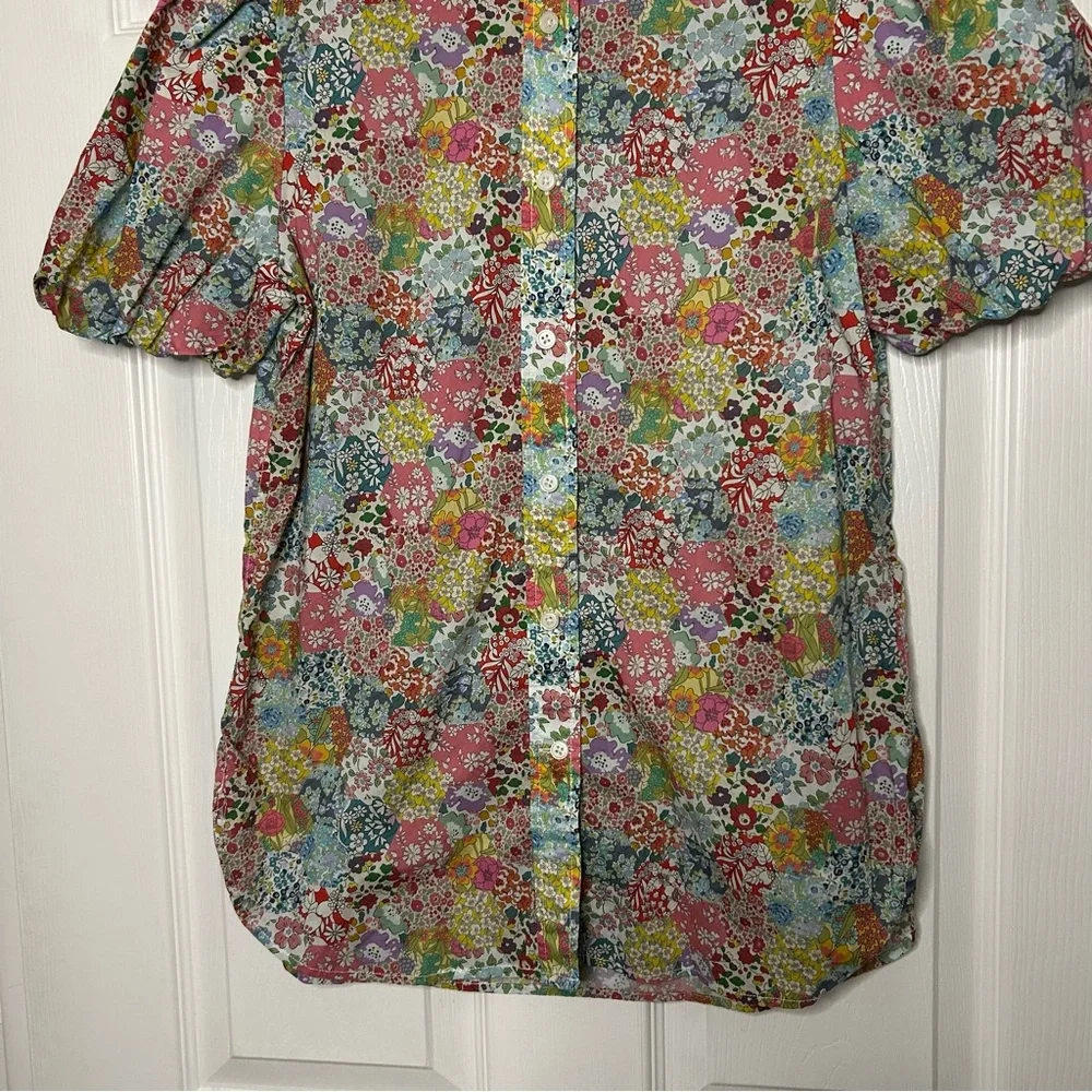J Crew Classic Fit Short Puff Sleeve Top in Liberty Patchwork Dream Floral